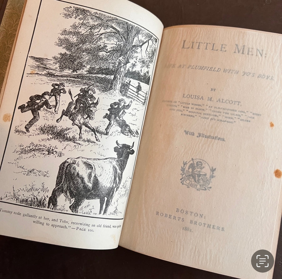 Little Men (1882) by Louisa May Alcott — Illustrated Roberts Brothers Edition — Decorative Victorian Binding