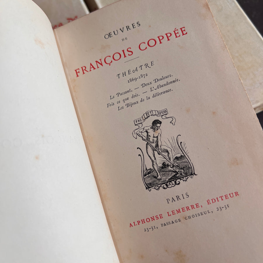 Œuvres de François Coppée | Complete 5-Volume Set in Full Vellum, Limited Edition | 1898