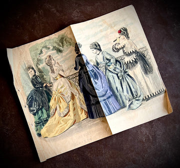 1870 - Ladies Fashion Hand-Painted Book Plate
