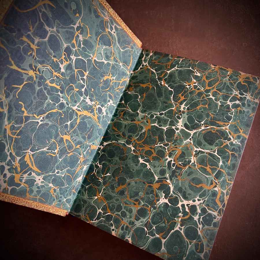 Poetical Works of Alfred Lord Tennyson — The Albion Edition (1902) | Fine Tree Calf Binding with Gilt & Marbled Endpapers
