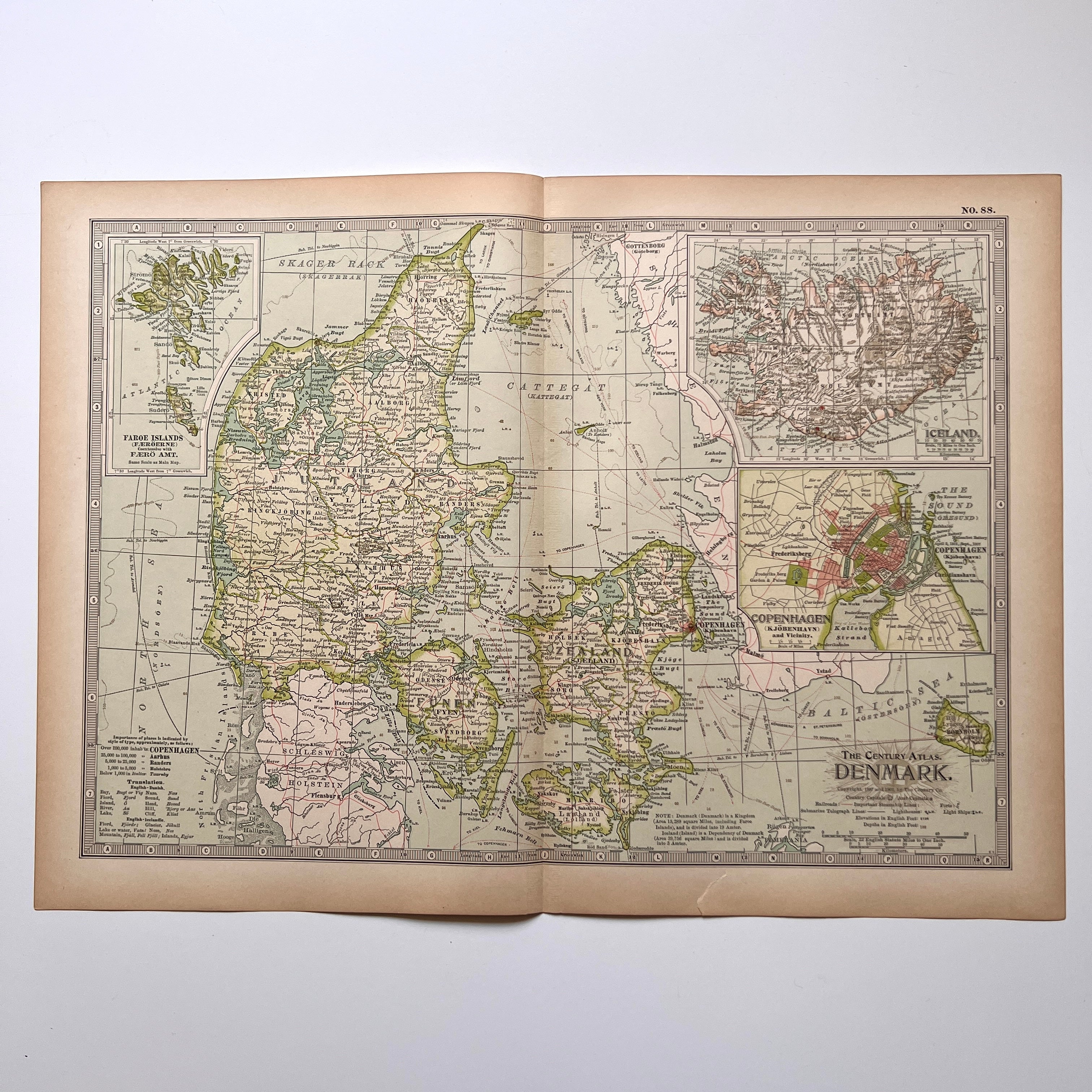 1902 - Map of Denmark – Honey Bee Mill
