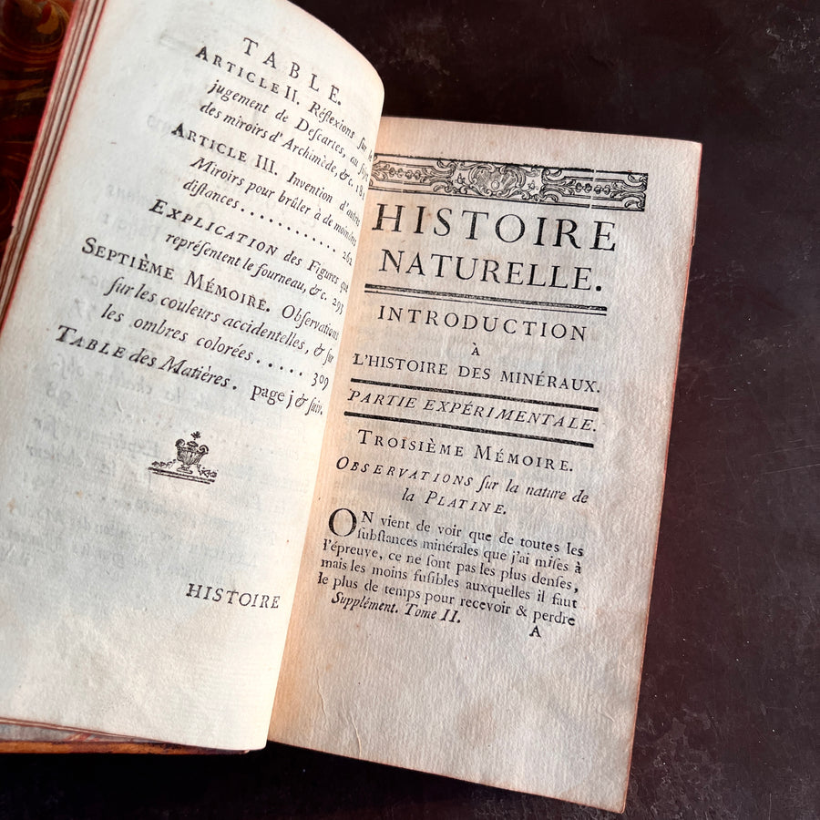 1774 - Secret Compartment/ Antique French Leather Bound Book Safe/ Histoire Naturelle