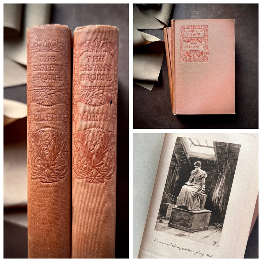 1893 Villette by Charlotte Brontë — 2-Volume J.M. Dent Edition with Illustrations by E. G. Steig & Ornaments by A. G. Gling