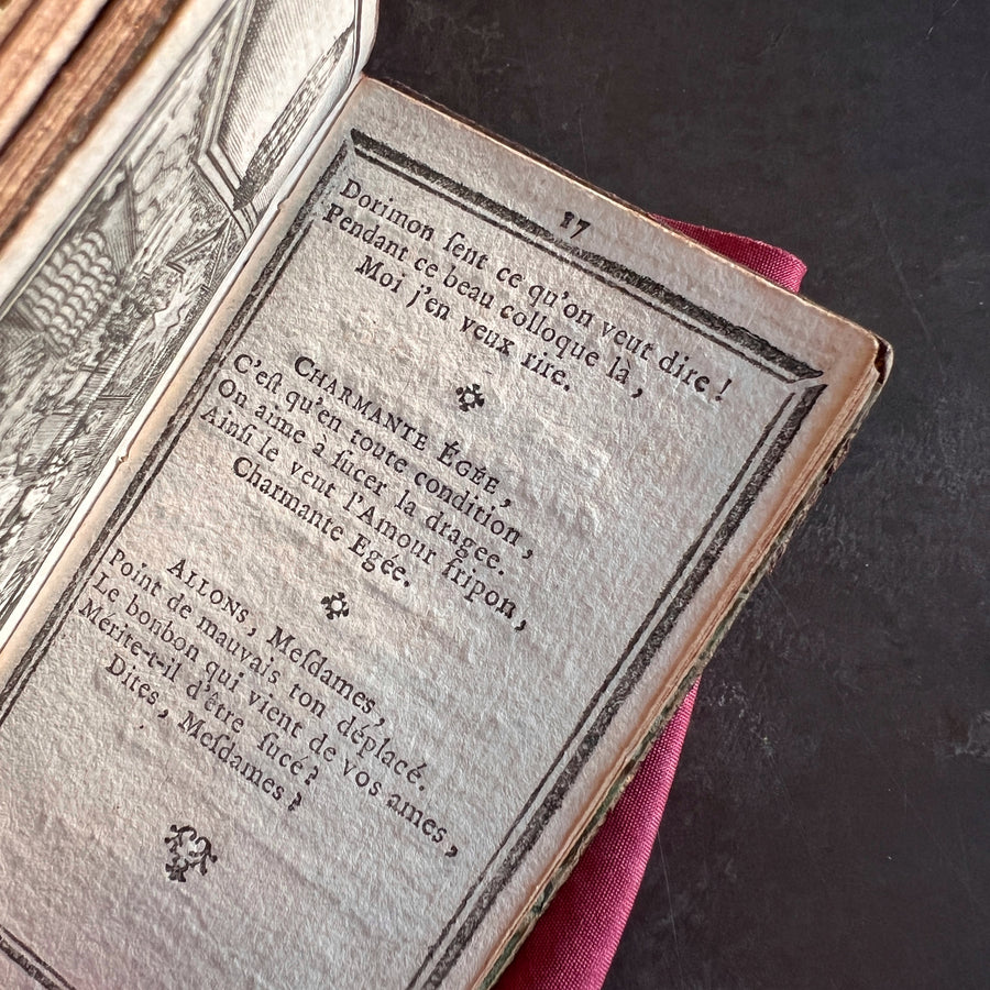 1789 French Royal Almanac – La Marchande d’Étoffes de Soie – Red Moroccan Leather with Gilt Royal Arms of Louis XVI – Pre-French Revolut