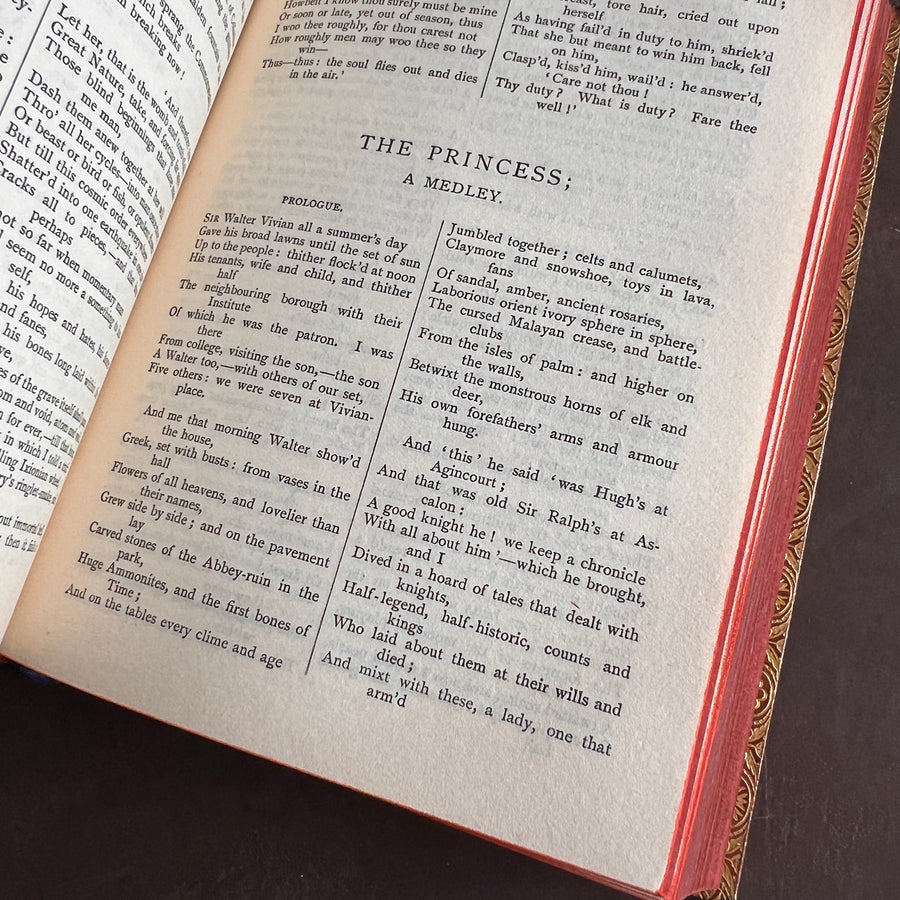 Poetical Works of Alfred Lord Tennyson — The Albion Edition (1902) | Fine Tree Calf Binding with Gilt & Marbled Endpapers