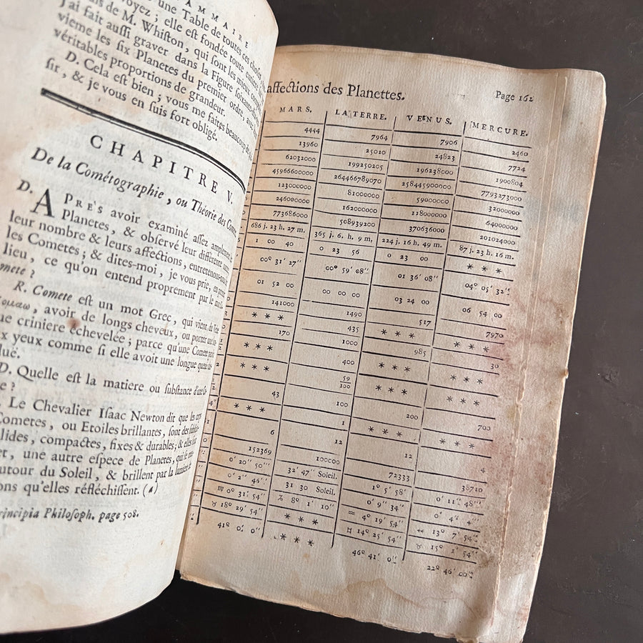 1756 Grammaire des Sciences Philosophiques — Vellum-Bound Scientific Encyclopaedia with Newtonian & Copernican Fold-Out Plates