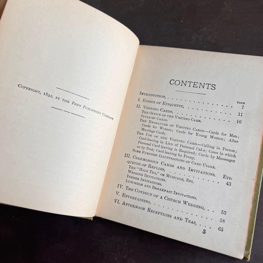 Etiquette: An Answer to the Riddle— When? Where? How? (1900)