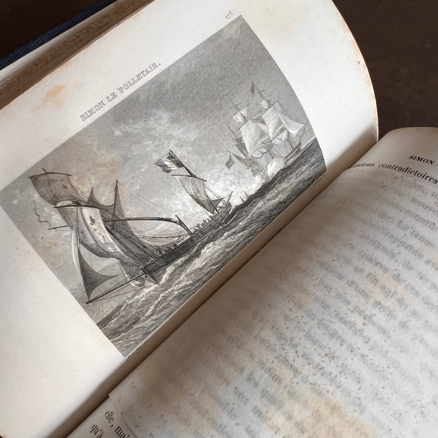 Simon le Polletais by H. de Chavannes de la Giraudière | Cartonnage Romantique with Gilt Wreath & Ship Motif –| 1856