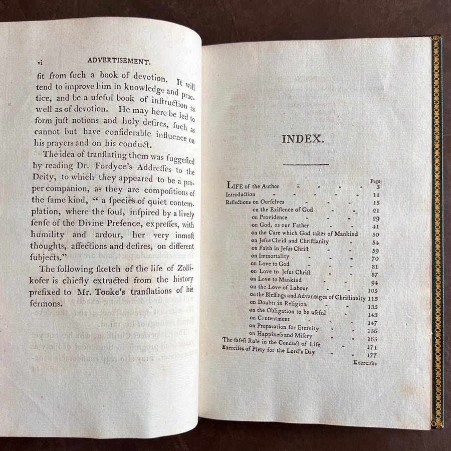 Exercises of Piety by G.J. Zollikofer | Presentation Copy, 1805 | Royal Provenance; Inscribed by Princess Amelia(youngest child of King George III and Queen Charlotte)