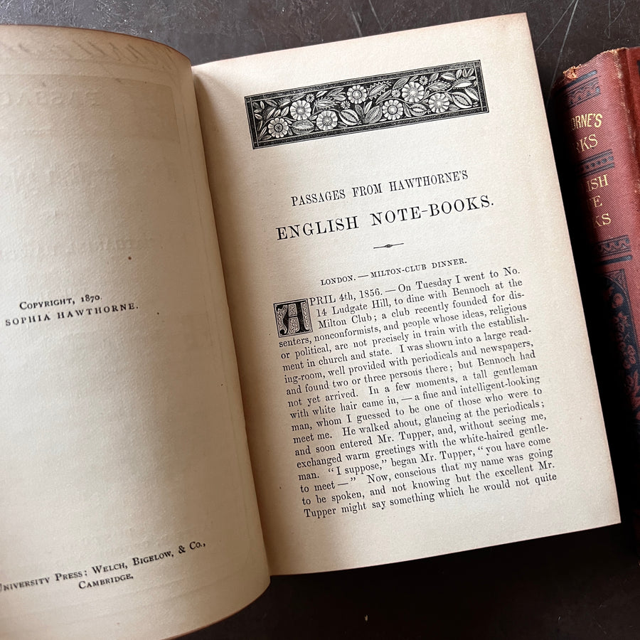 1876 - Passages From The English Note-Books of Nathaniel Hawthorne