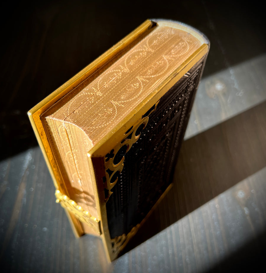 1853 Holy Bible | Old & New Testaments, Common Prayer & Psalms | Fine Black Leather with Ornate Brass Corners & Clasp | Gauffered Edges | Maps