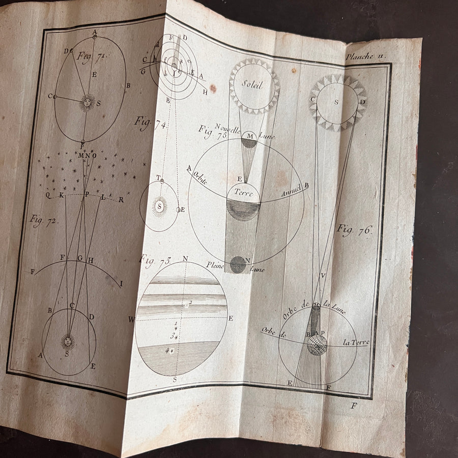 1756 Grammaire des Sciences Philosophiques — Vellum-Bound Scientific Encyclopaedia with Newtonian & Copernican Fold-Out Plates