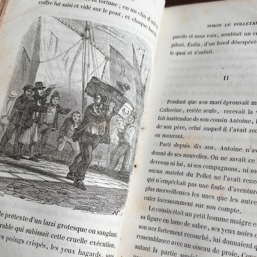 Simon le Polletais: Esquisses de Moeurs Maritimes | 1856 Third Edition | Gilt-Decorated Pride Binding