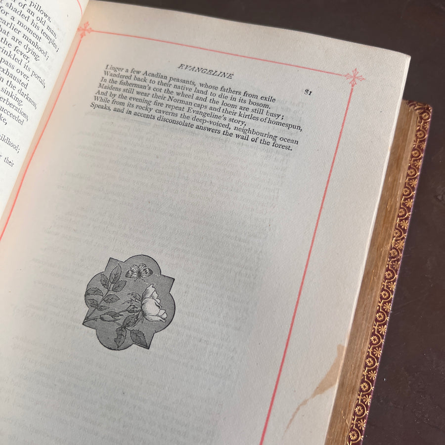 The Poetical Works of Henry Wadsworth Longfellow | c.1880 Fine Leather Binding | Illustrated