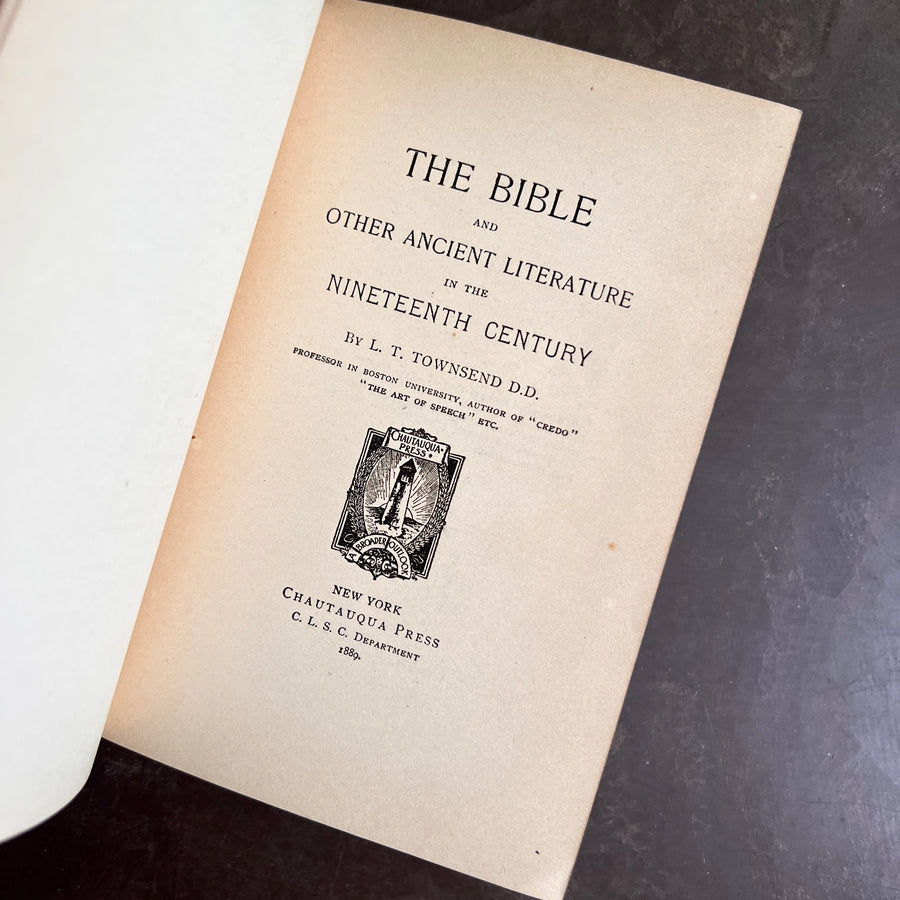 1889 - The Bible and Other Ancient Literature In The Nineteenth Century