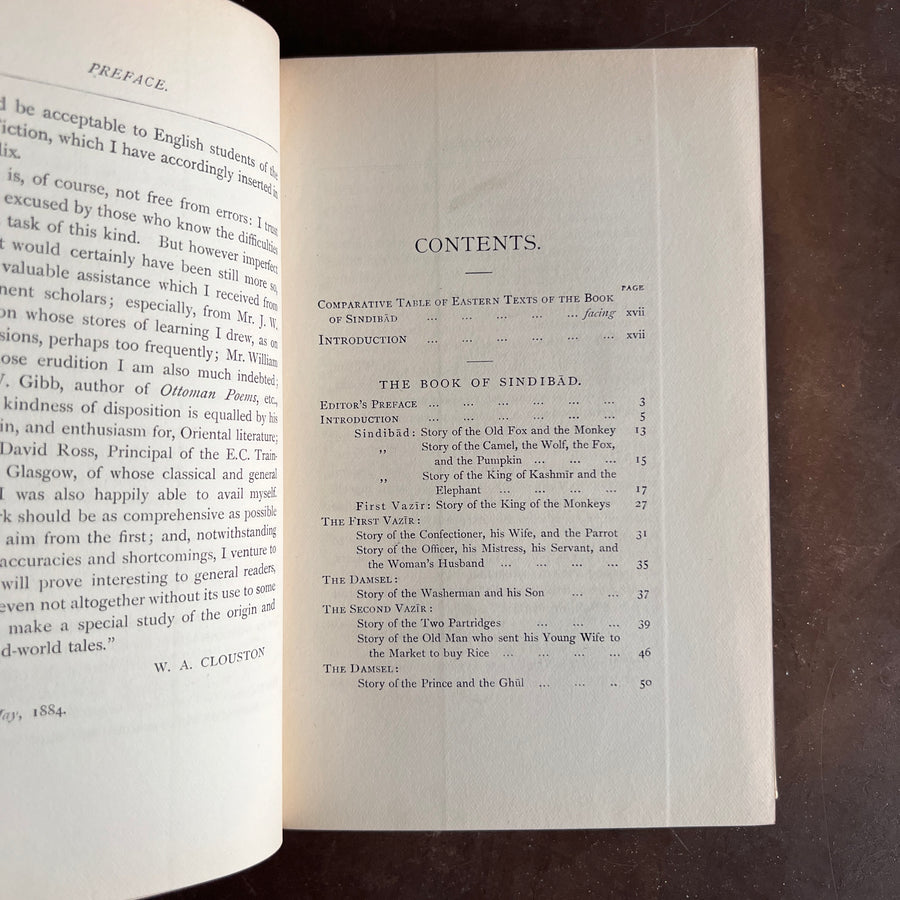 1884 - The Book of Sindibad, or, The Story of the King, His Son, The Damsel, and the Seven Vazir, Private Press, Limited Edition