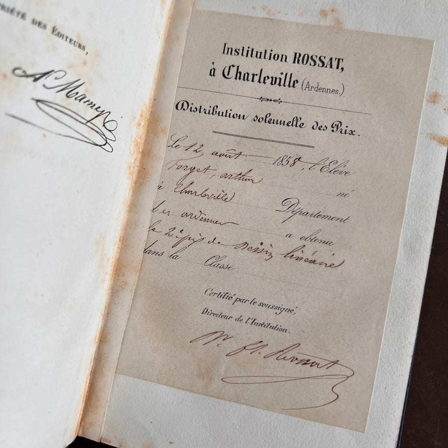 Simon le Polletais by H. de Chavannes de la Giraudière | Cartonnage Romantique with Gilt Wreath & Ship Motif –| 1856