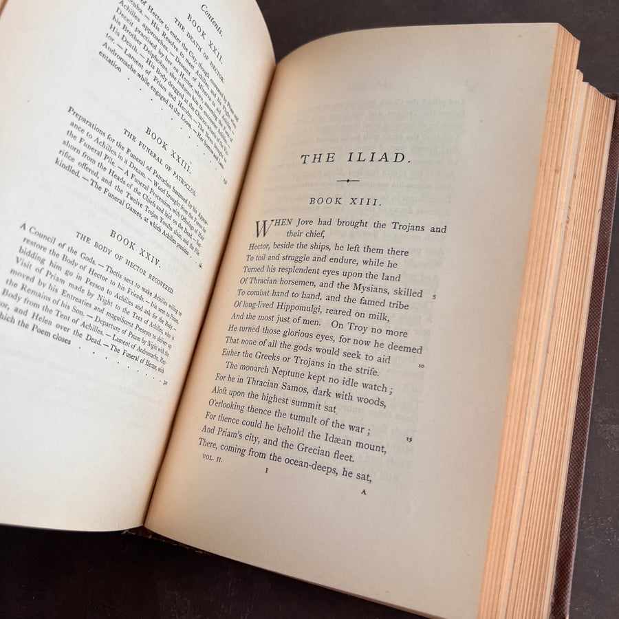 The Iliad of Homer (Roslyn Edition, 1870) — Bryant Translation — Antique 2-Volumes-in-1 Edition | Houghton, Mifflin & Co