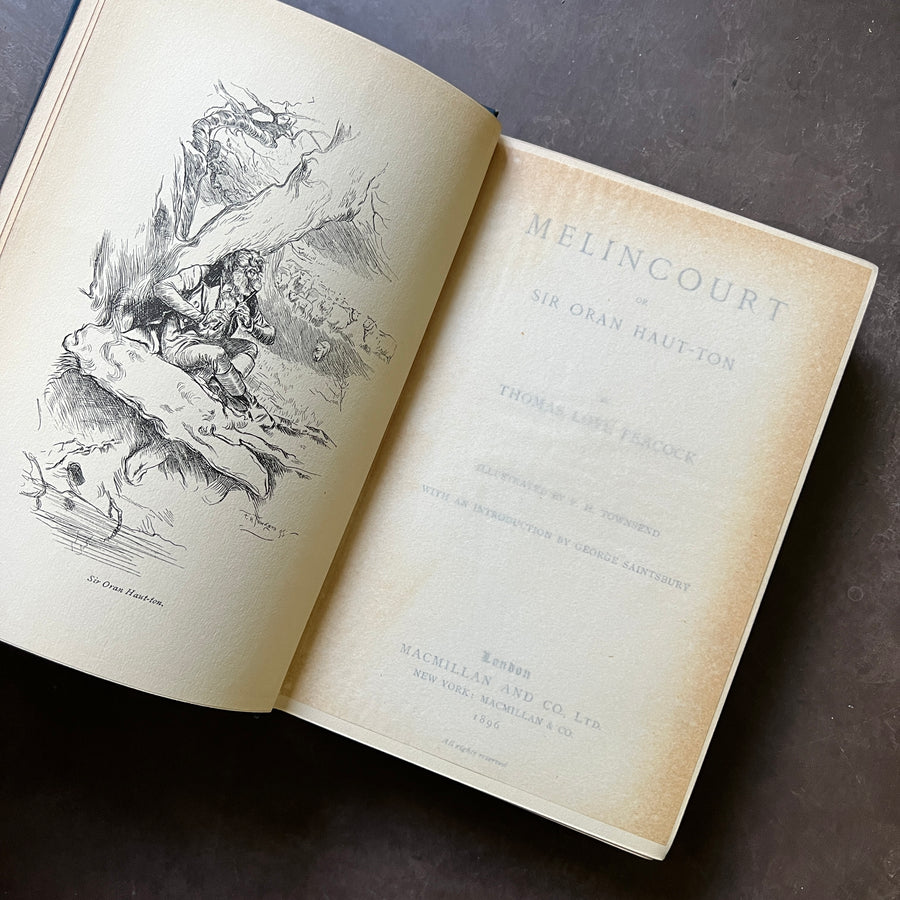1896 - Melincourt or Sir Oran Haut-ton, Turbayne Book Cover Design