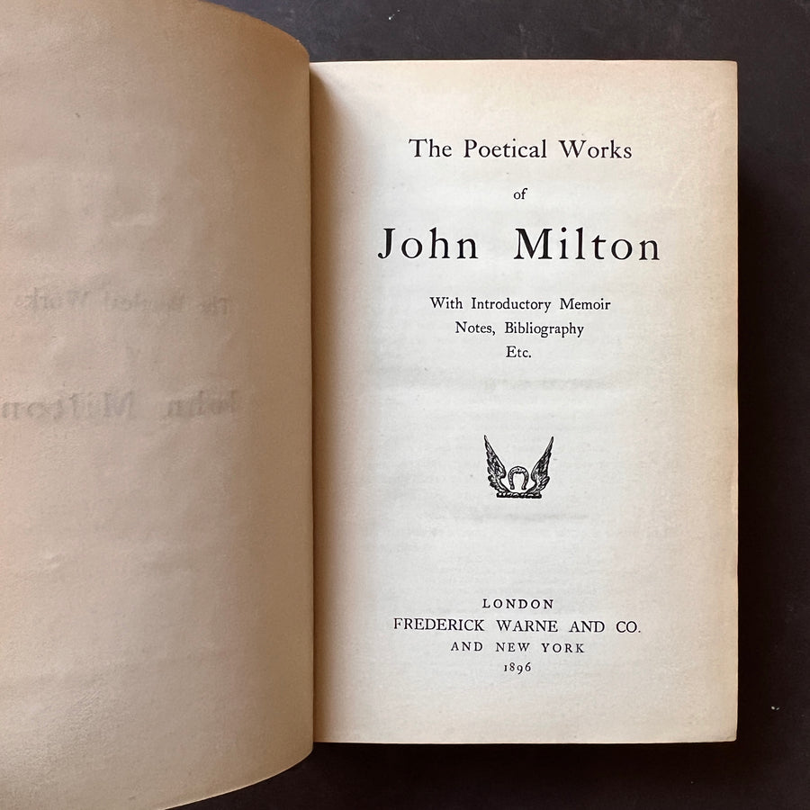 1896 - The Poetical Works of John MIlton