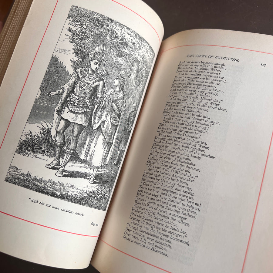 The Poetical Works of Henry Wadsworth Longfellow | c.1880 Fine Leather Binding | Illustrated