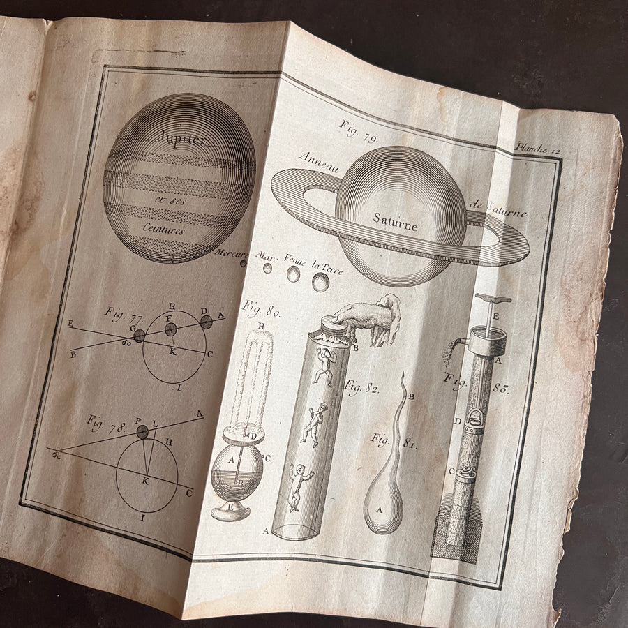 1756 Grammaire des Sciences Philosophiques — Vellum-Bound Scientific Encyclopaedia with Newtonian & Copernican Fold-Out Plates