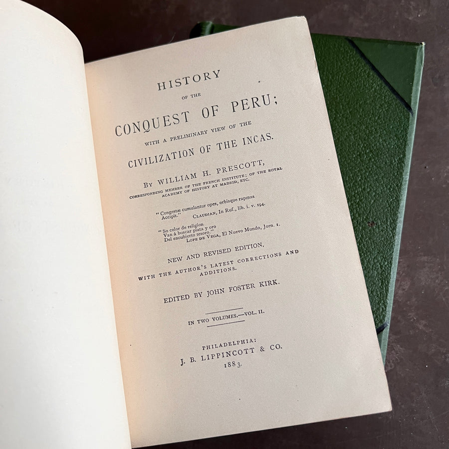 History of the Conquest of Peru — 2 Volume Set (1883)
