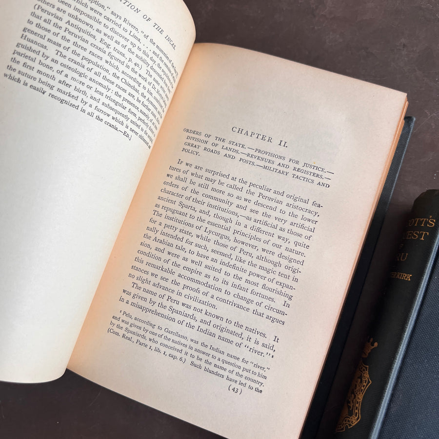History of the Conquest of Peru by William H. Prescott | 2-Volume Set, Universal Edition (1874)