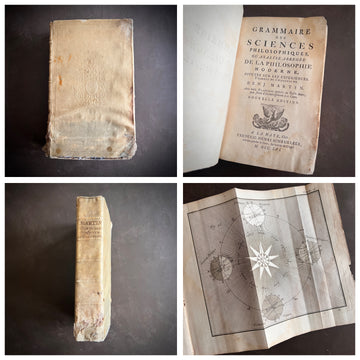 1756 Grammaire des Sciences Philosophiques — Vellum-Bound Scientific Encyclopaedia with Newtonian & Copernican Fold-Out Plates