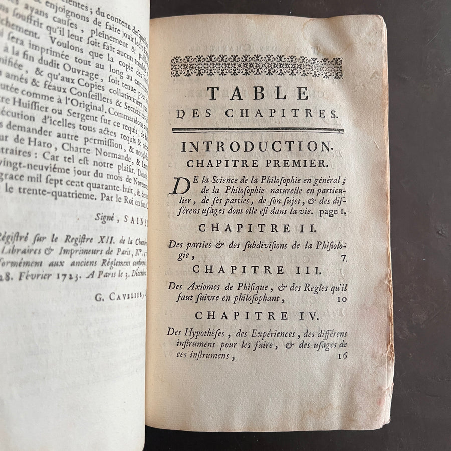 1756 Grammaire des Sciences Philosophiques — Vellum-Bound Scientific Encyclopaedia with Newtonian & Copernican Fold-Out Plates