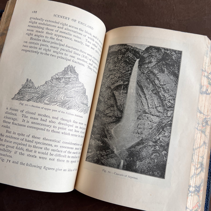 1912 The Scenery of England by Lord Avebury – Fine Prize Binding in Blue Morocco | Geology, Rivers, Volcanoes, and Landscapes of England