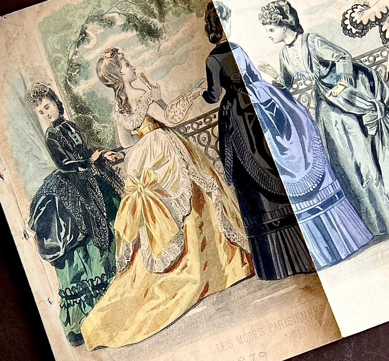 1870 - Ladies Fashion Hand-Painted Book Plate