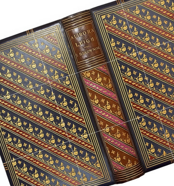 Aurora Leigh by Elizabeth Barrett Browning (1870) – Fine Birdsall & Son Binding, Full Gilt & Marbled Endpapers, Rare