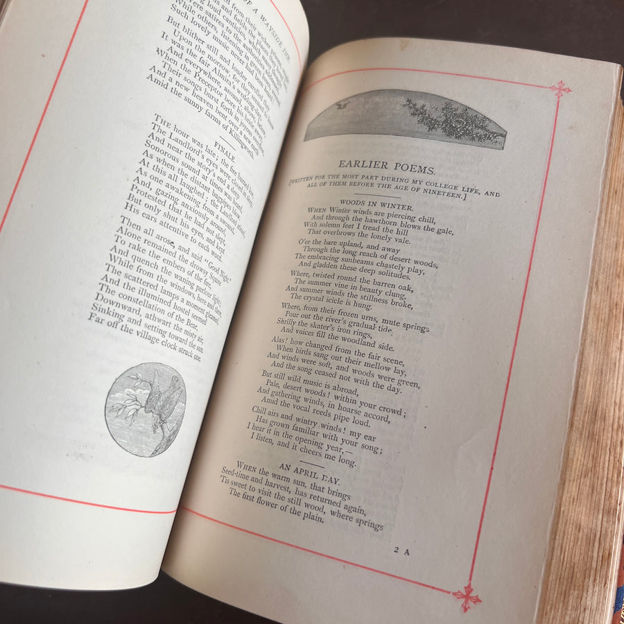 The Poetical Works of Henry Wadsworth Longfellow | c.1880 Fine Leather Binding | Illustrated