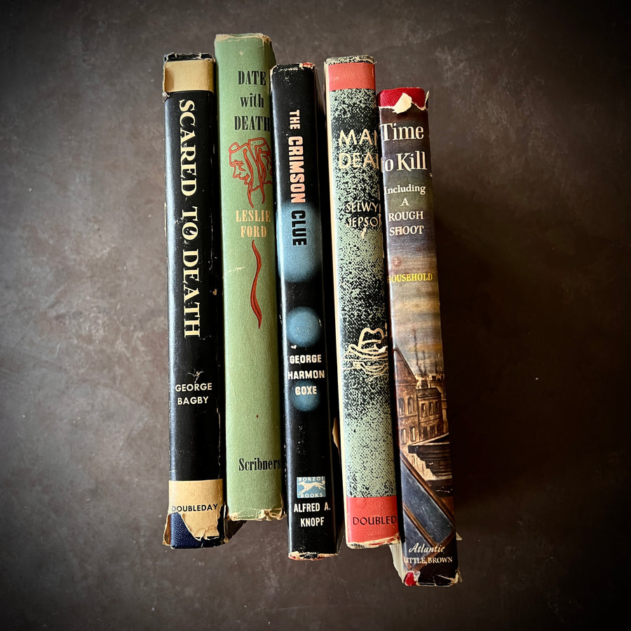 Vintage Murder Mystery Collection With Decorative Dust Jackets