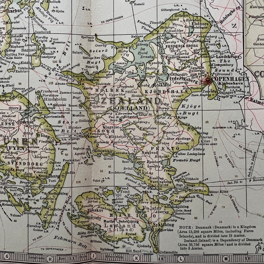 1902 - Map of Denmark