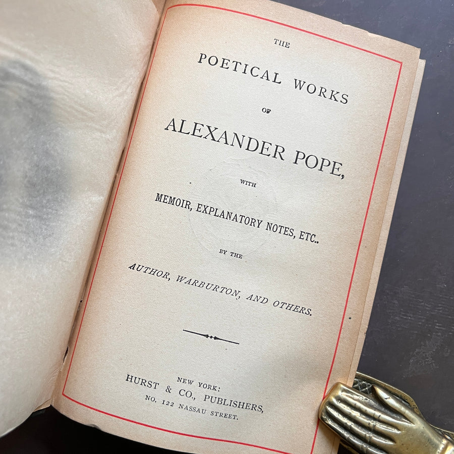 c.1880s - The Poetical Works of Alexander Pope, With Explanatory Notes, Etc.