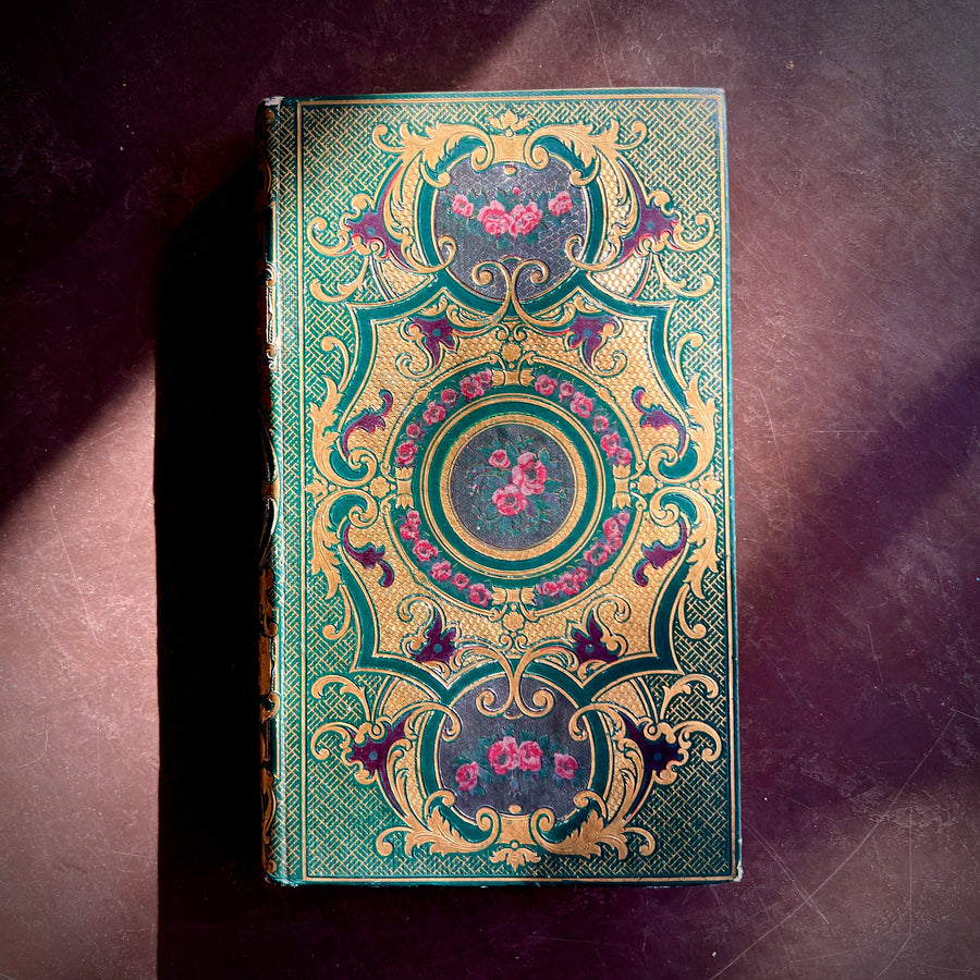 Histoire des Templiers by J.-J.-E. Roy | 1848 | Cartonnage Romantique in Gilt, Green, and Floral Design