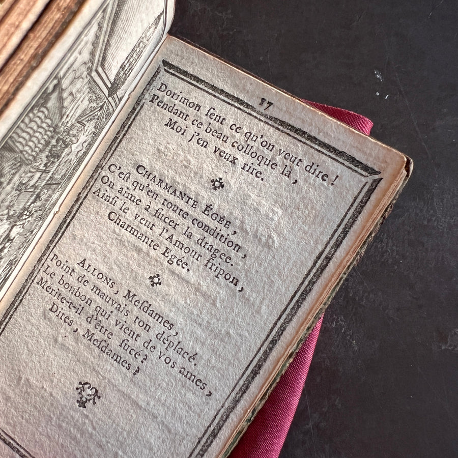 1789 French Royal Almanac – La Marchande d’Étoffes de Soie – Red Moroccan Leather with Gilt Royal Arms of Louis XVI – Pre-French Revolut