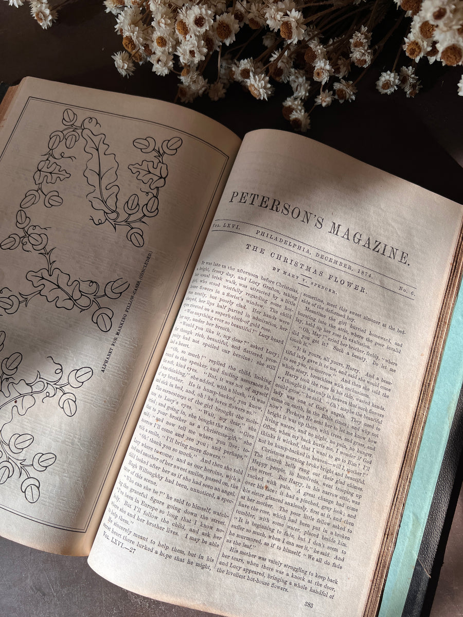 Peterson’s Magazine July–December 1874 | Victorian Women’s Fashion, Needlework & Music | Bound Volume