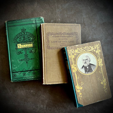 Antique Book Bundle, Pocket-Size Books; Includes Longfellow’s Evangeline, Scott’s Lady of the Lake, & The Poetical Works of Edmund Spencer