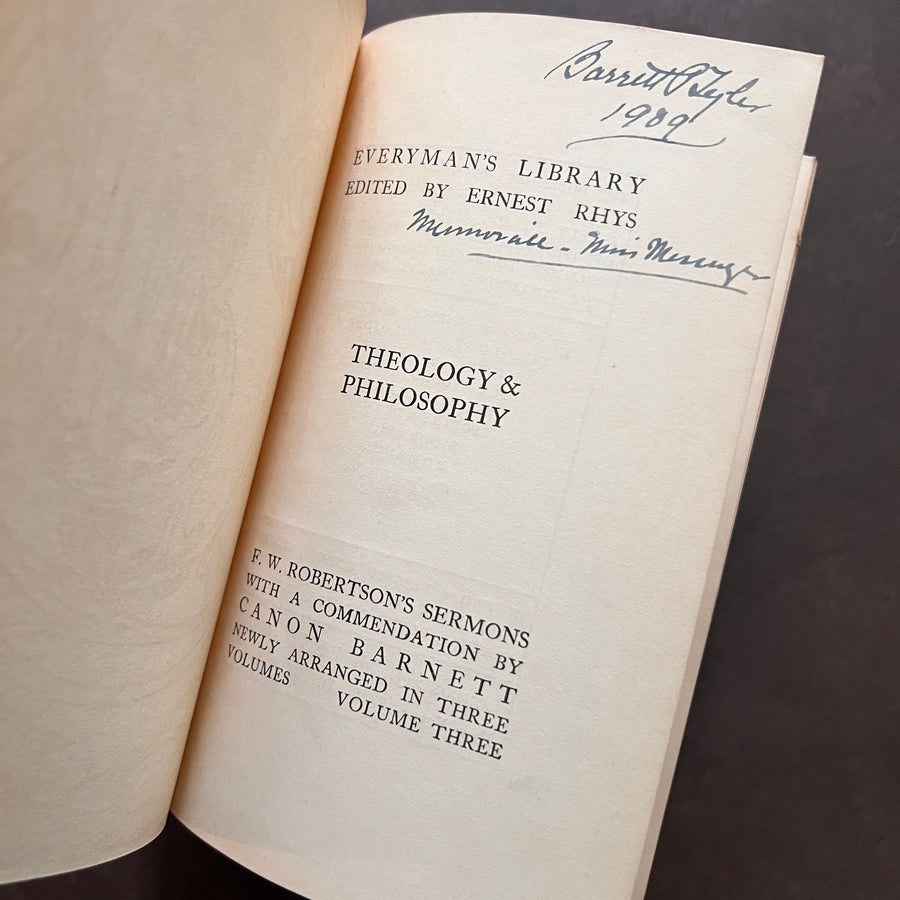 1906, 1907, 1909 - Everyman’s Library; Theology & Philosophy