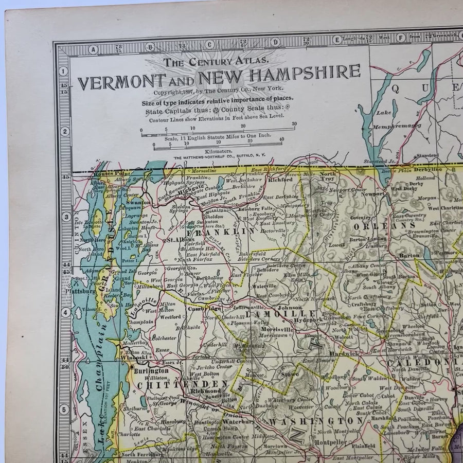 1897 - Map of Vermont