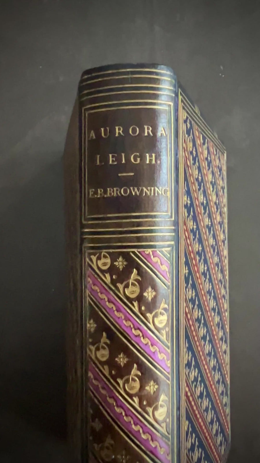 Aurora Leigh by Elizabeth Barrett Browning (1870) – Fine Birdsall & Son Binding, Full Gilt & Marbled Endpapers, Rare