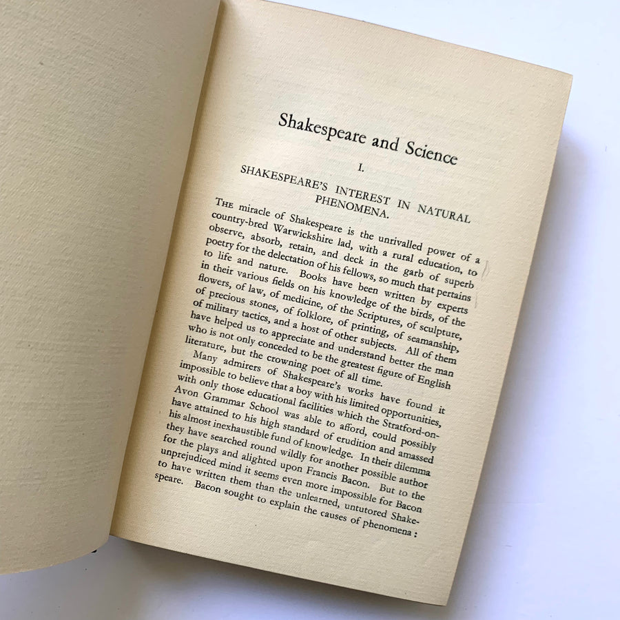 1929 - Shakespeare and Science, First Edition