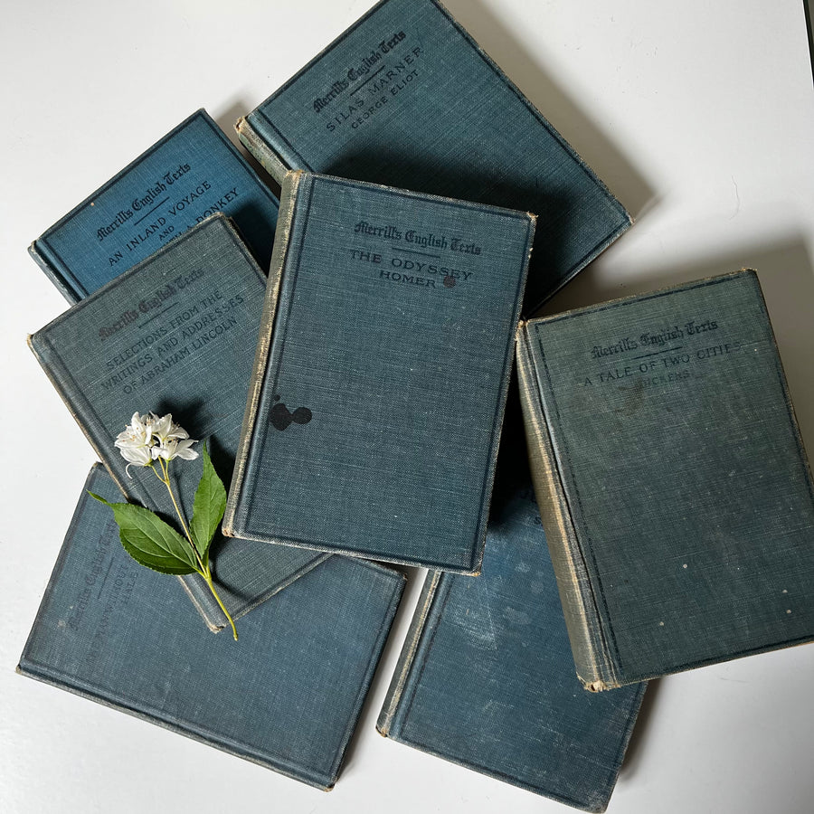 1907-1911- Distressed Collection in Blue of Merrill’s English Texts