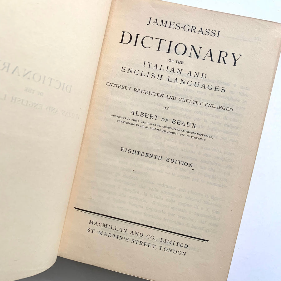 1930 - James-Grassi Dictionary of the Italian and English Languages