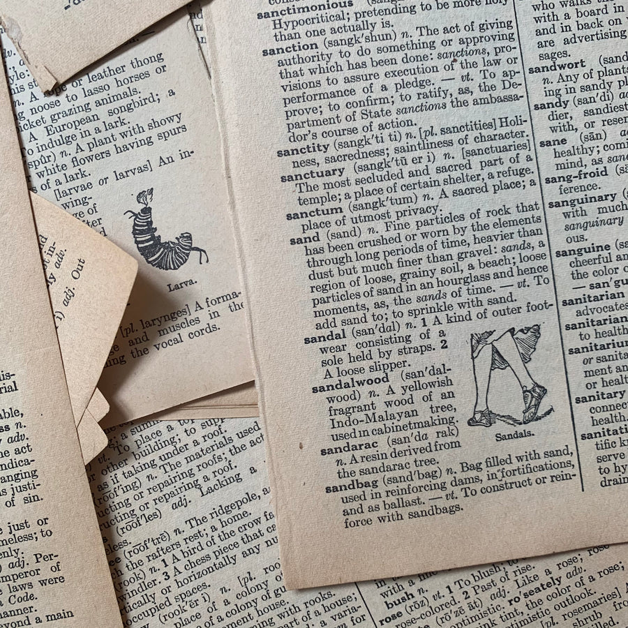 Vintage Dictionary Pages