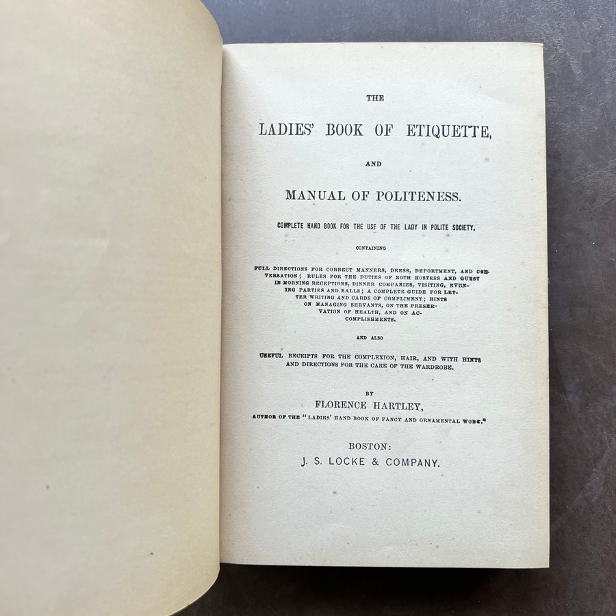 1879 - The Ladies Book of Etiquette, and Manual of Politeness