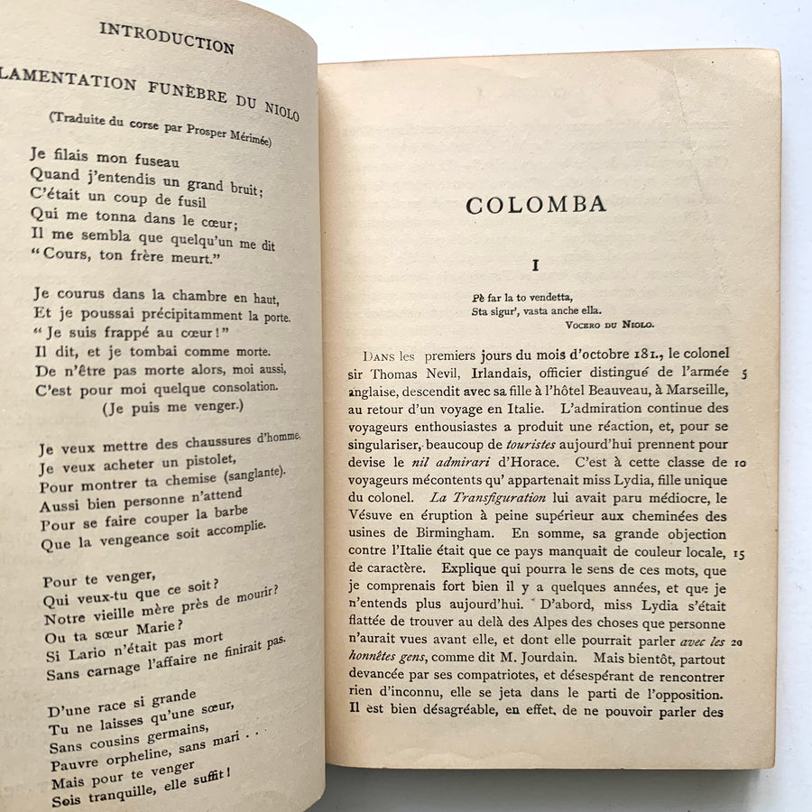 1920 - Colomba, (In French)